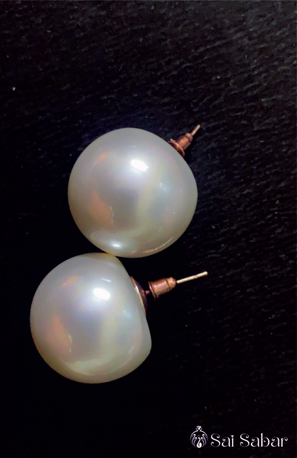 Big White Pearl Earrings