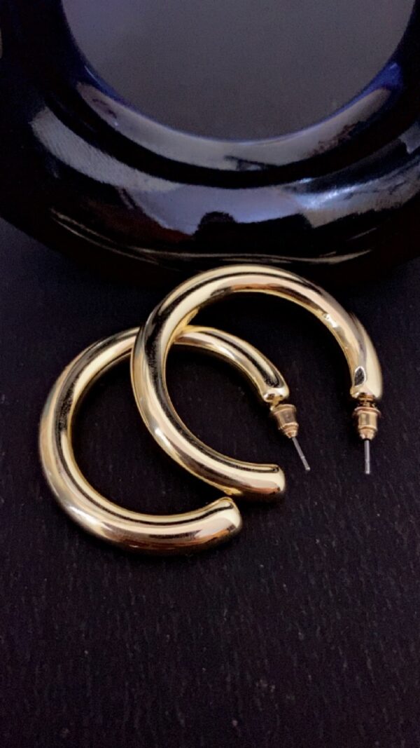 Golden Light Weight Hoops - Image 3