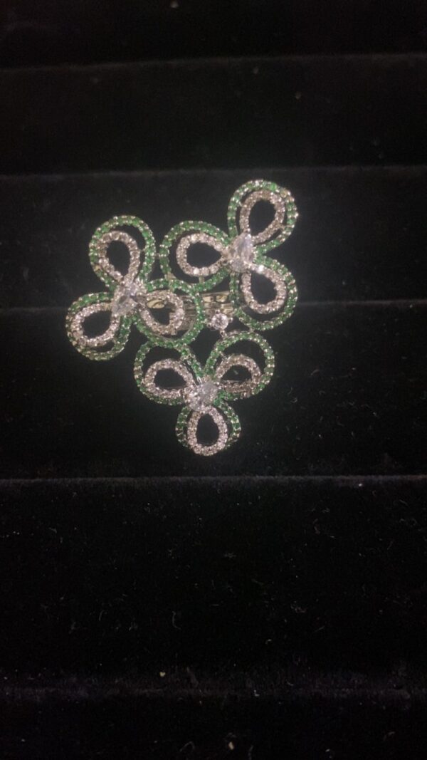 Green Floral Ad Ring