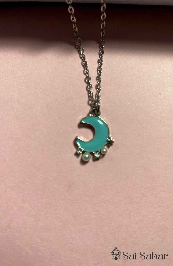 Moon Pendant  Anti Tarnish Chain