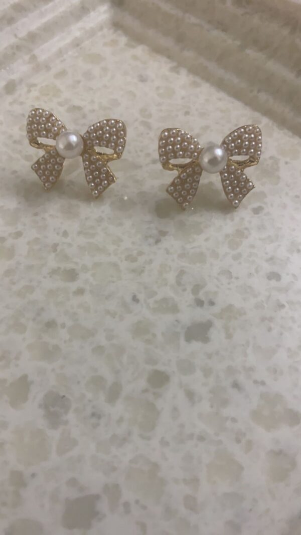 Pearl Bow Earrings