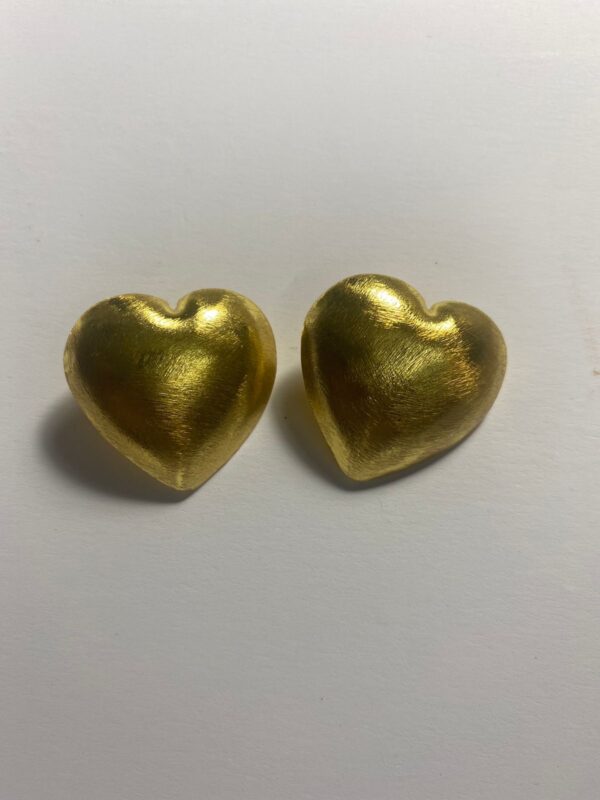 Brass Heart Earrings - Image 2