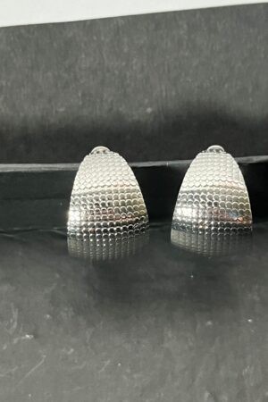 Silver Textured Hoops