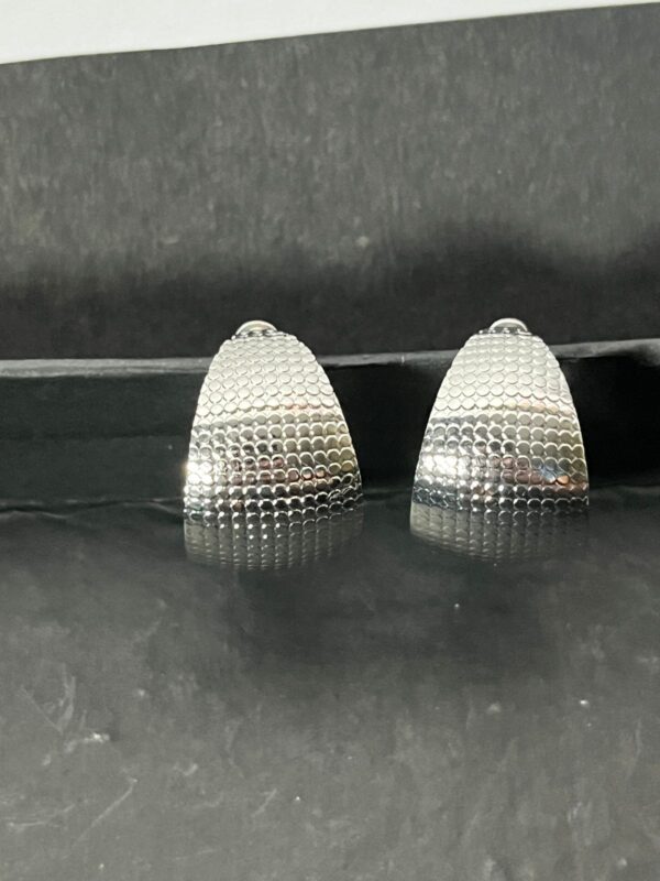 Silver Textured Hoops