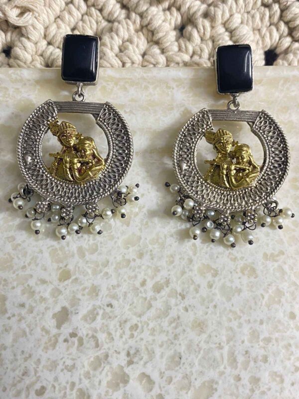 Radha Krishan Dual Tone Jhumkis