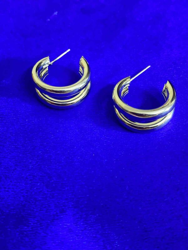 Silver Small Hoops - Image 3