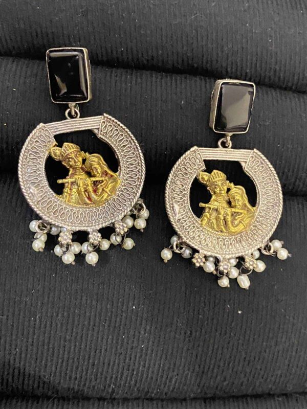 Radha Krishan Dual Tone Jhumkis - Image 3