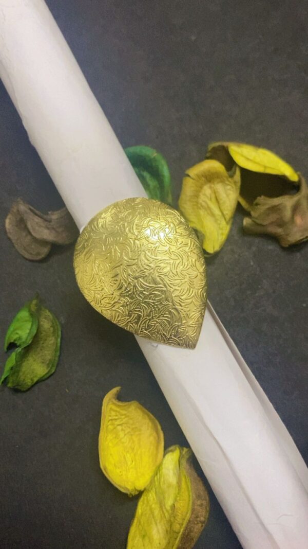 Golden Brass Leaf Ring