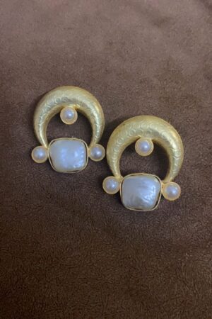 Pearl Brass Earrings