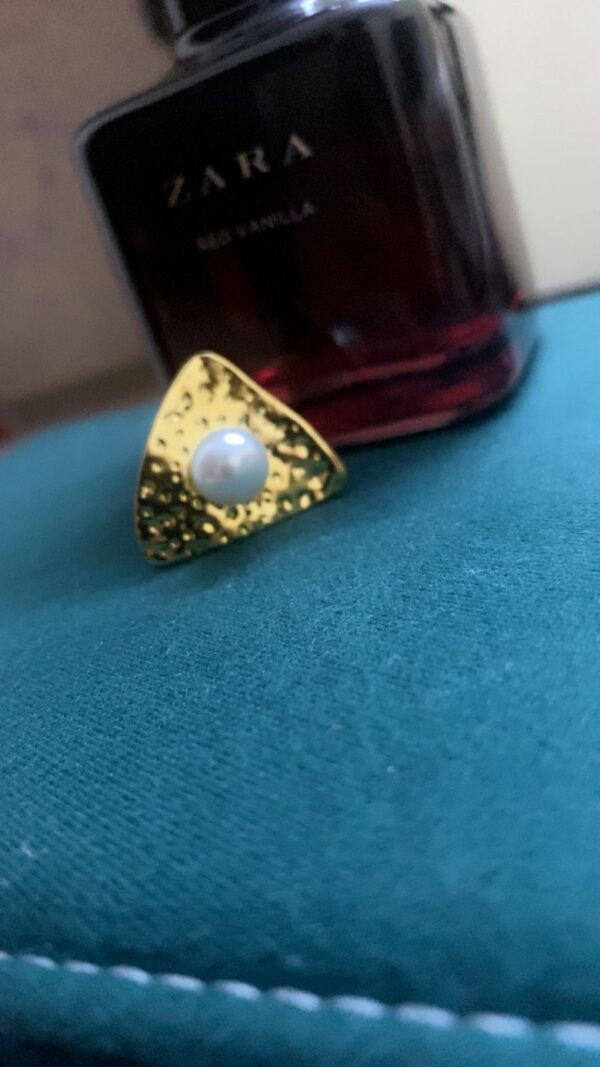 Triangle Pearl Statement Ring - Image 2